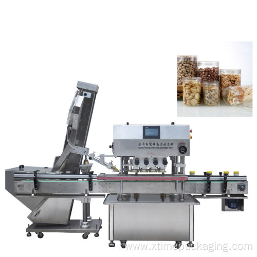 Screw capping glass plastic bottle cap sealing machine